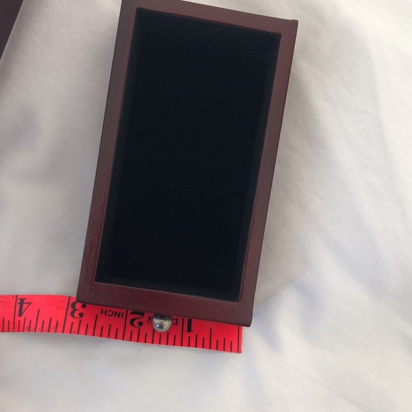 Jewelry box deep red like cherry wood w/black velvet lined interior.Four drawers - Picture 13 of 16